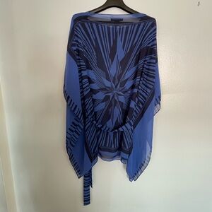 Ashley Stewart Blue Geometric Women's Blouse